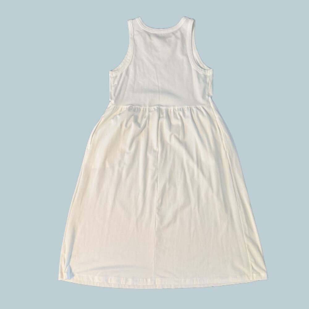 A New Day White High Neck Flowy Tank Maxi Dress Gathered Waist Size Medium - Picture 2 of 6